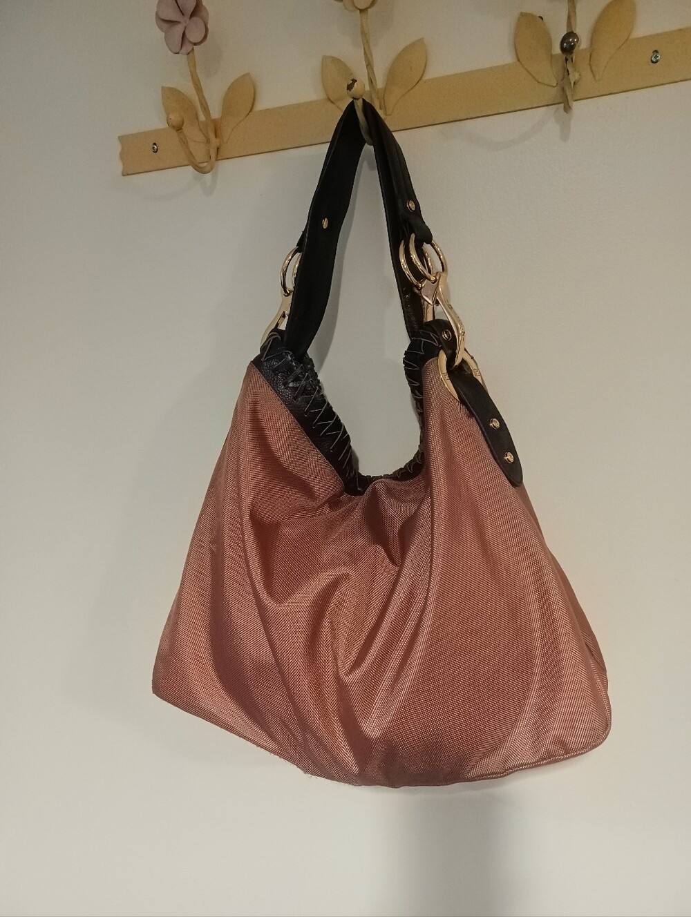 JPK Paris 75 Blush Brown Hobo with Dark Brown Leather Trim and Gold Hardware - Picture 2 of 8